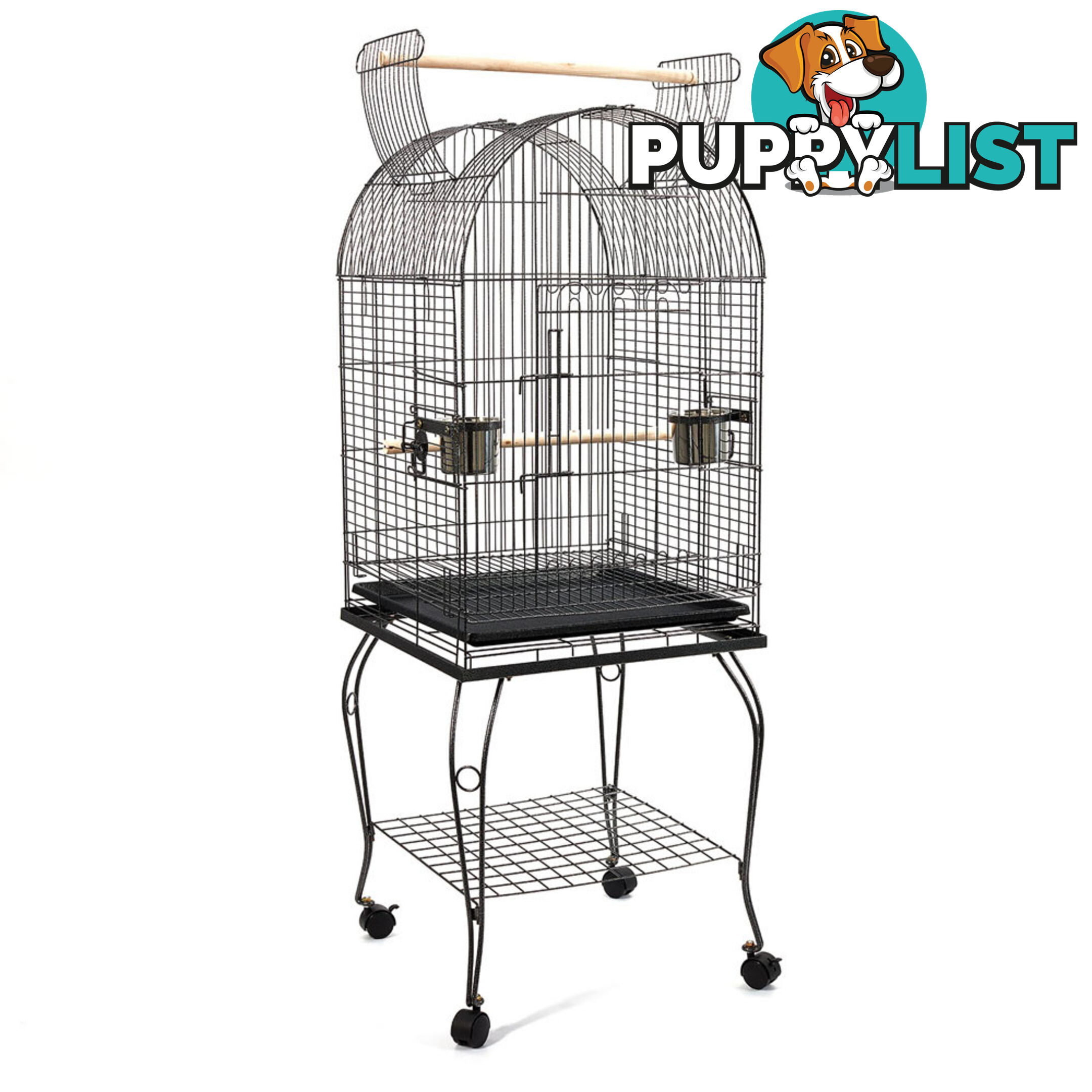 Parrot Pet Aviary Bird Cage w/ Open Roof 150cm Black