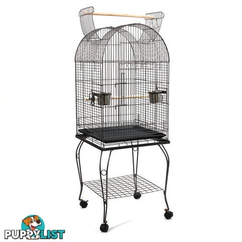 Parrot Pet Aviary Bird Cage w/ Open Roof 150cm Black