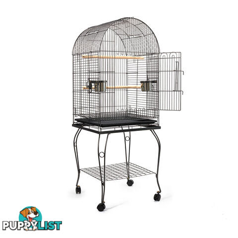 Parrot Pet Aviary Bird Cage w/ Open Roof 150cm Black