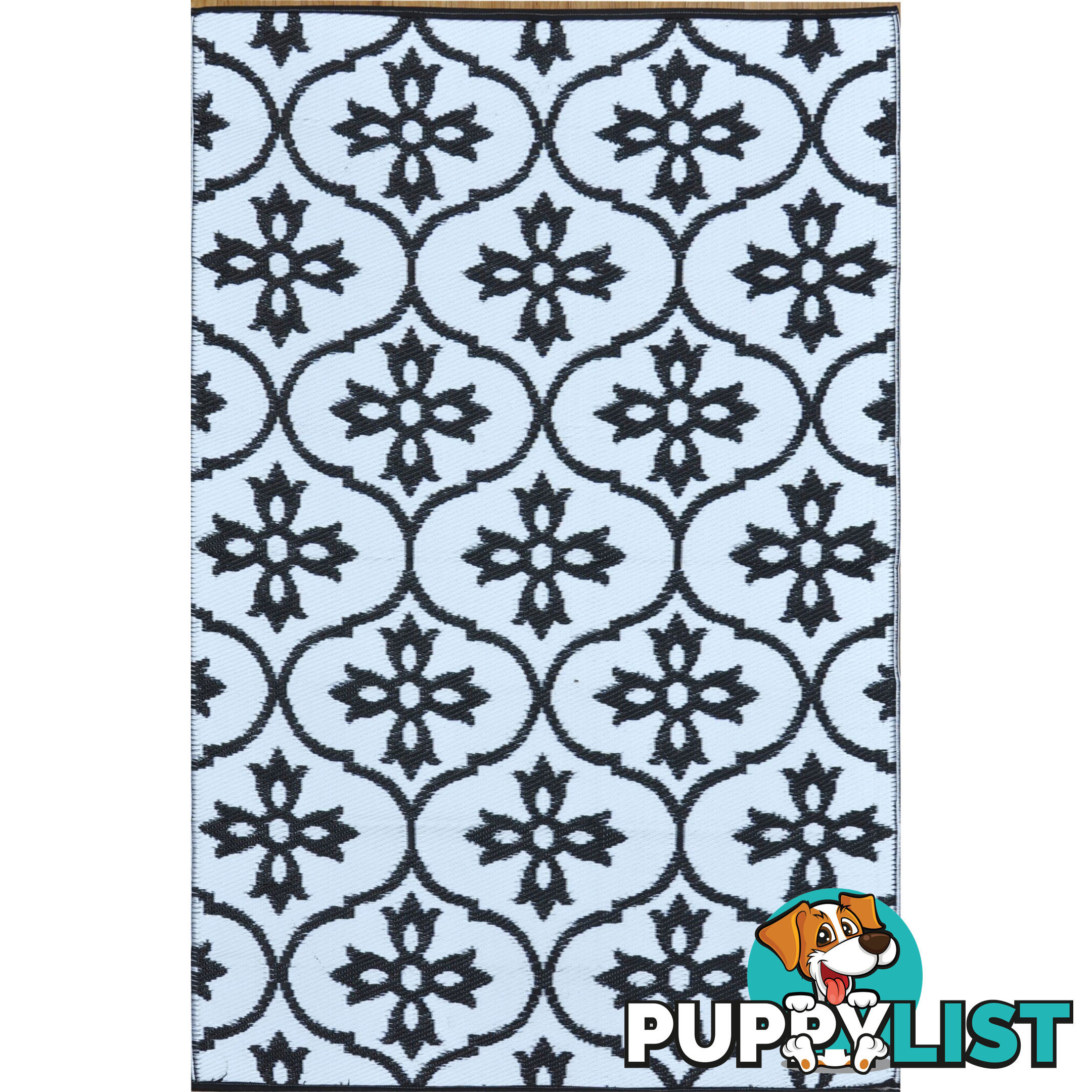 Moroccan Tile Reversable Rug Black & White 120x180cm