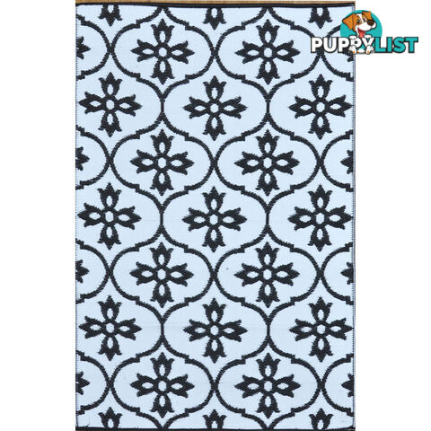 Moroccan Tile Reversable Rug Black & White 120x180cm