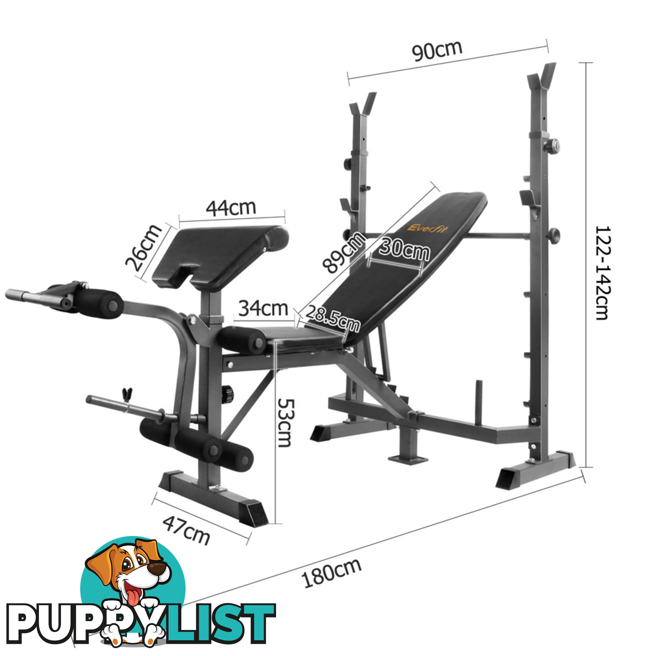 Multi-functional Fitness Bench Black