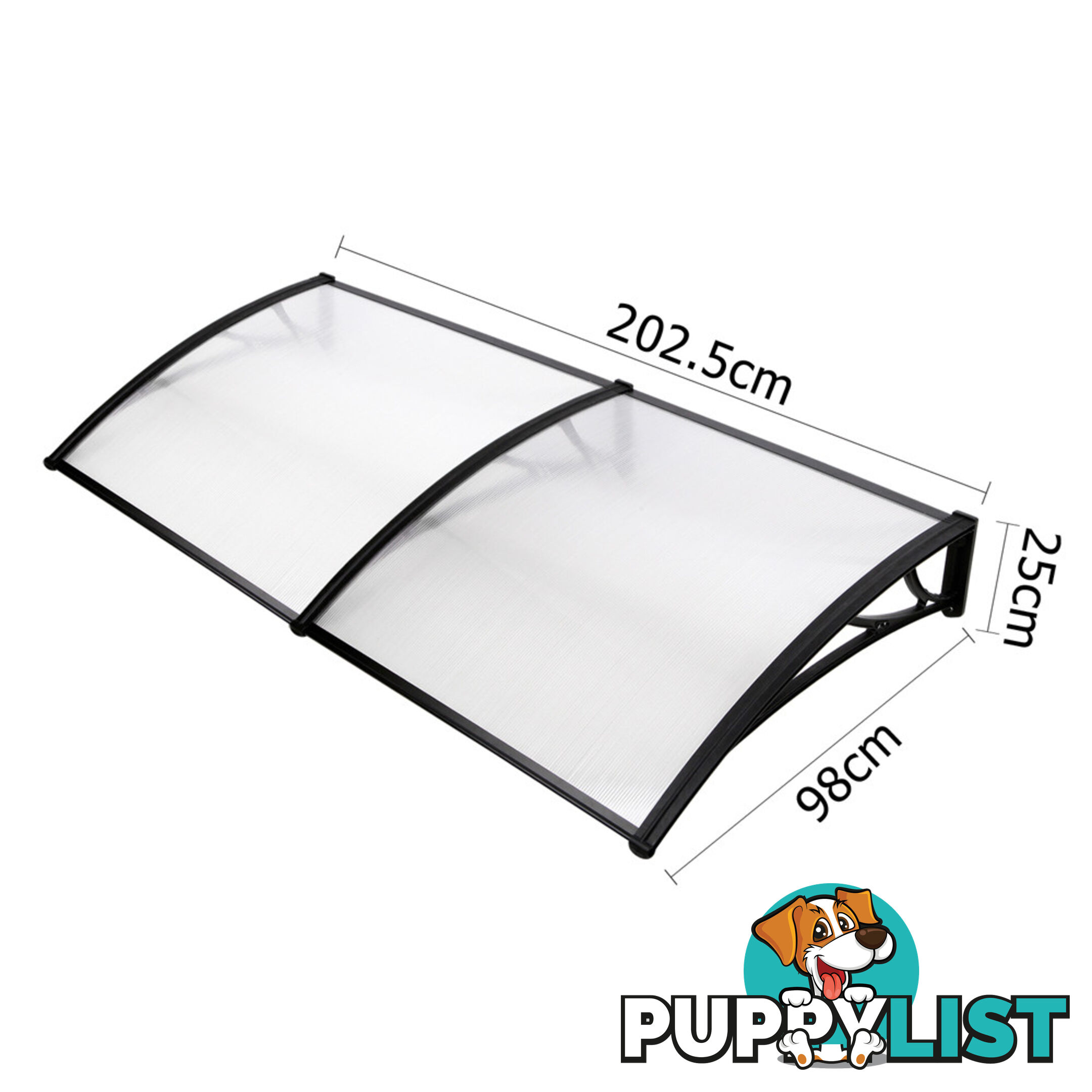 DIY Window Door Awning Cover Transparent 100 x 200cm