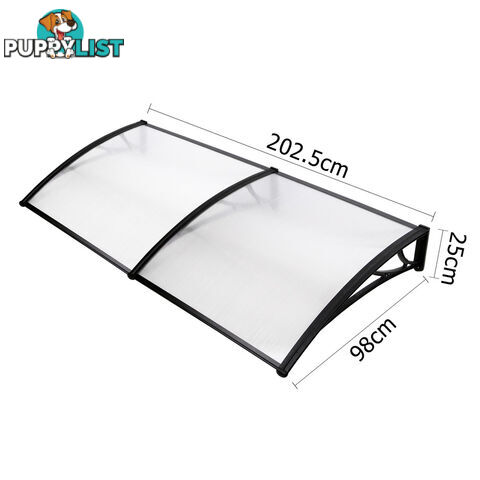 DIY Window Door Awning Cover Transparent 100 x 200cm