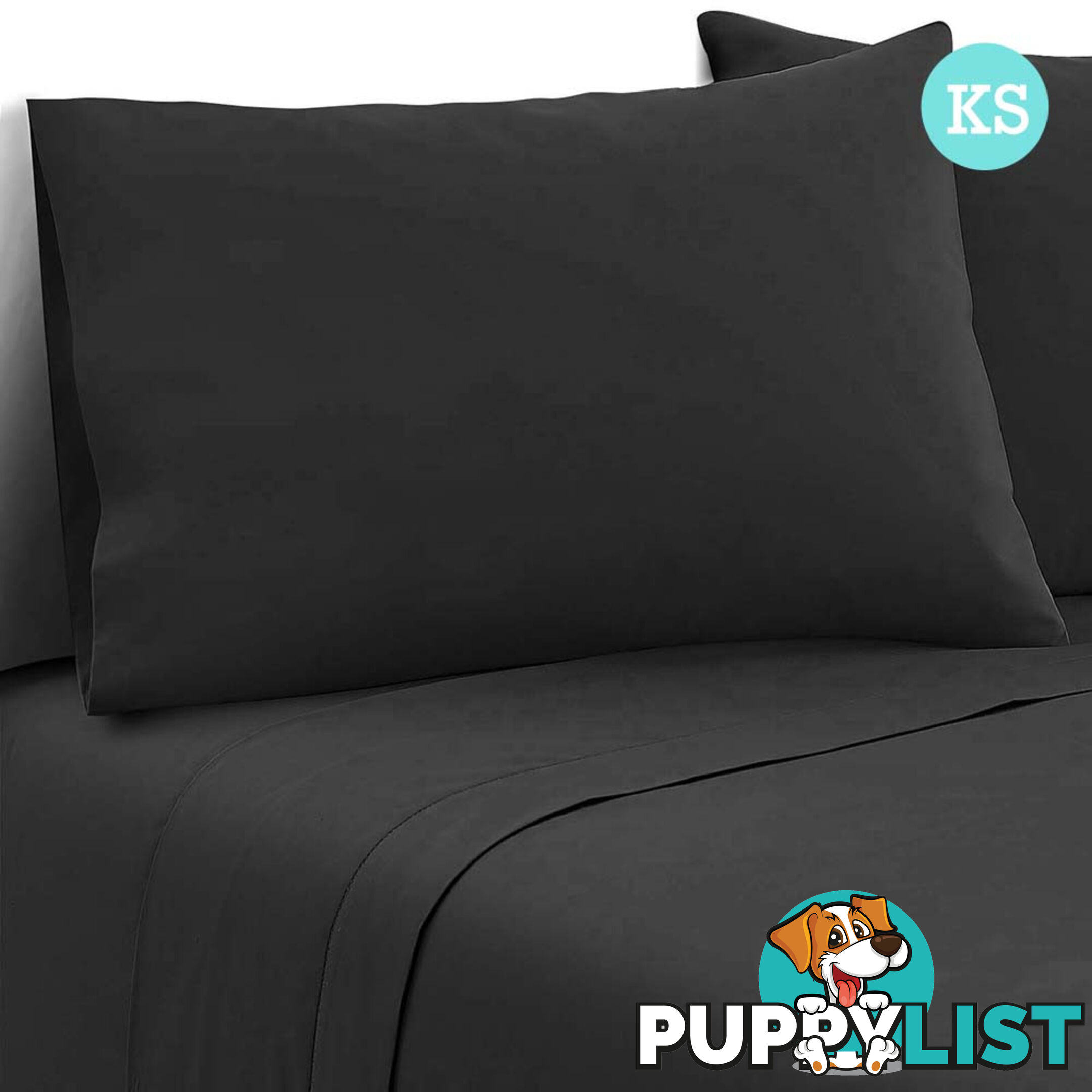 3 Piece Microfibre Sheet Set King Single  Black