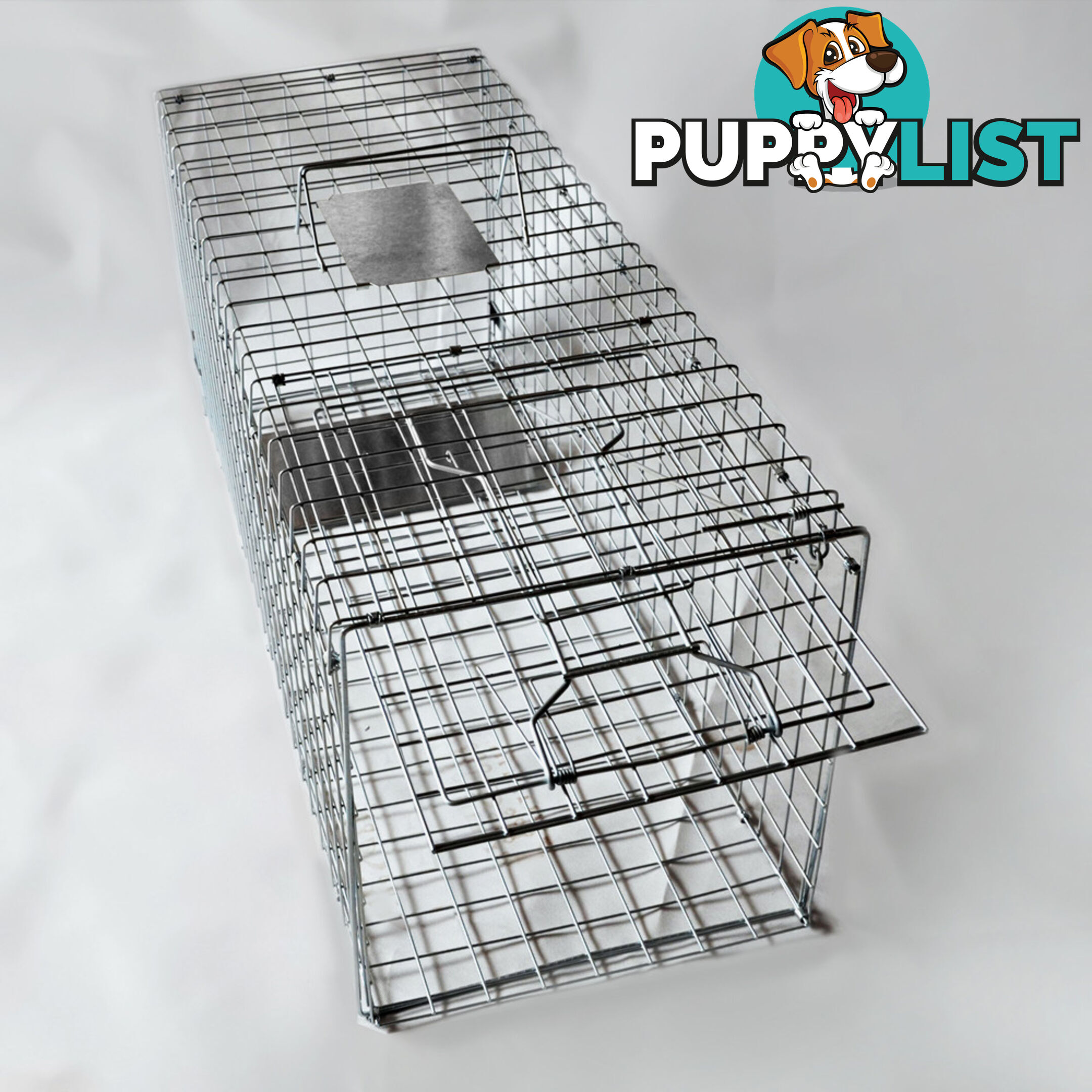 Humane Animal Trap Cage 94 x 34 x 36cm Silver