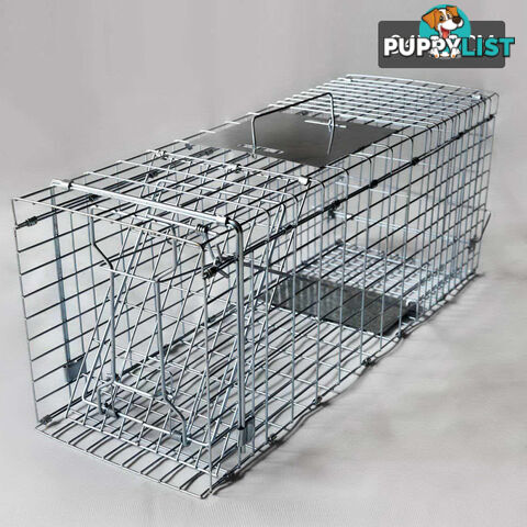 Humane Animal Trap Cage 94 x 34 x 36cm Silver