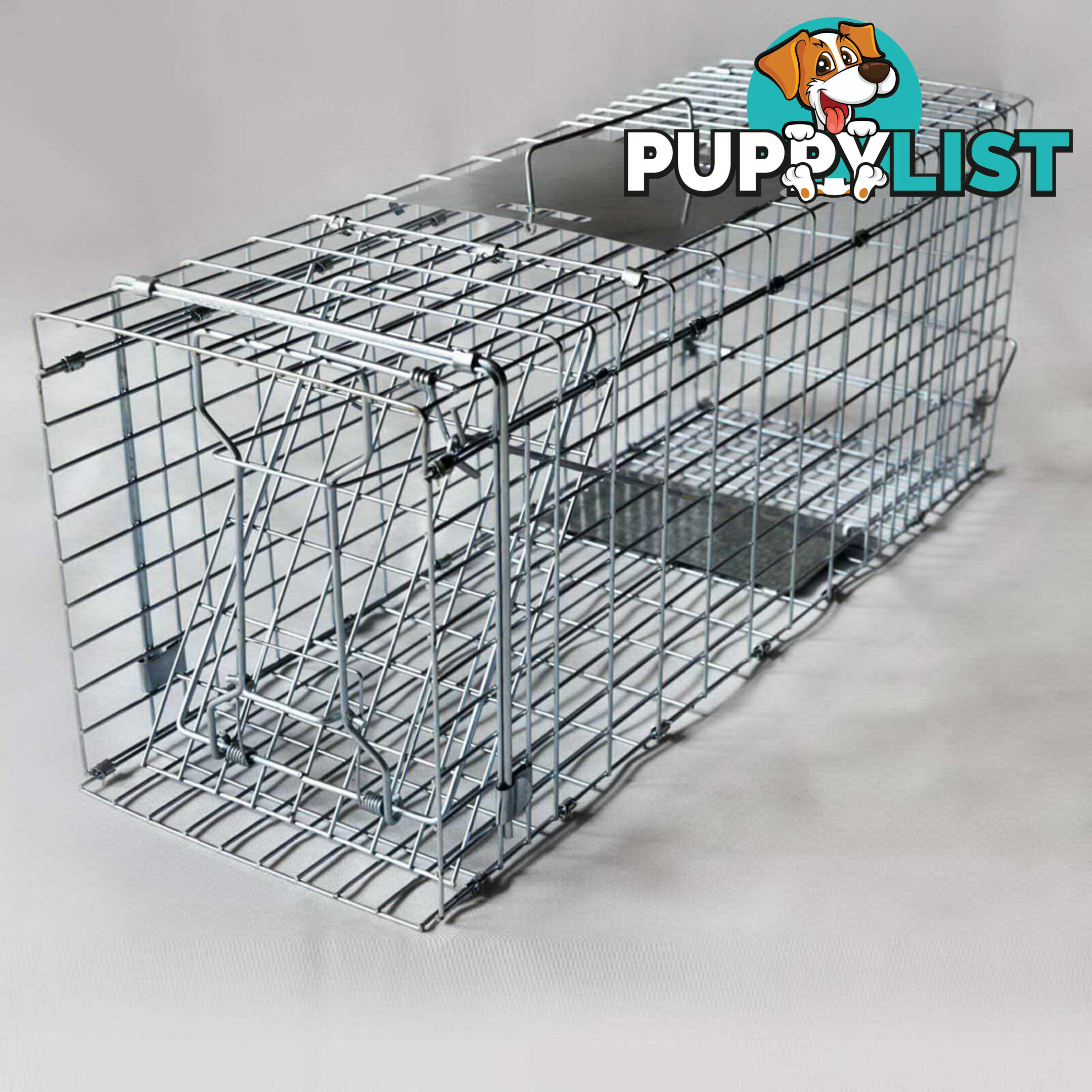 Humane Animal Trap Cage 94 x 34 x 36cm Silver