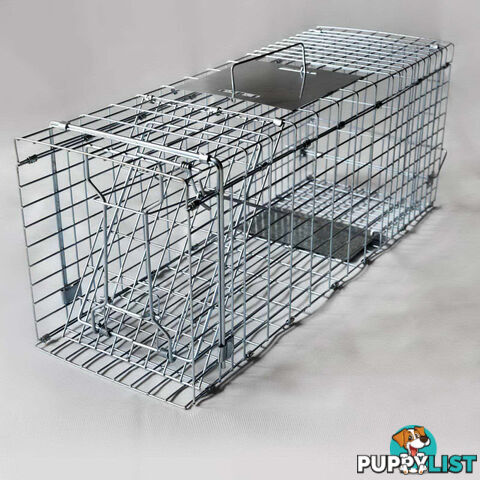 Humane Animal Trap Cage 94 x 34 x 36cm Silver