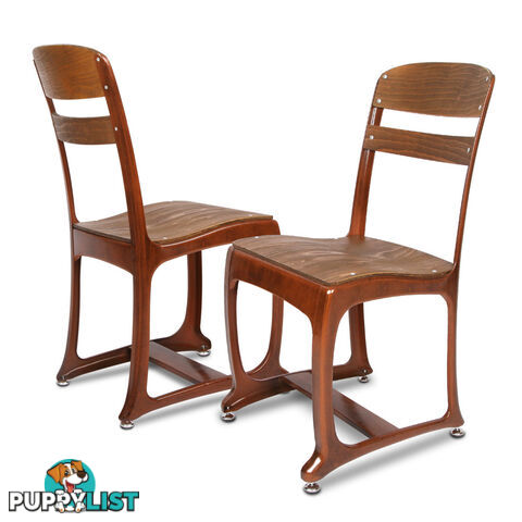 Set of 2 Replica Tolix Bar Stool Bamboo Seat 76cm Black