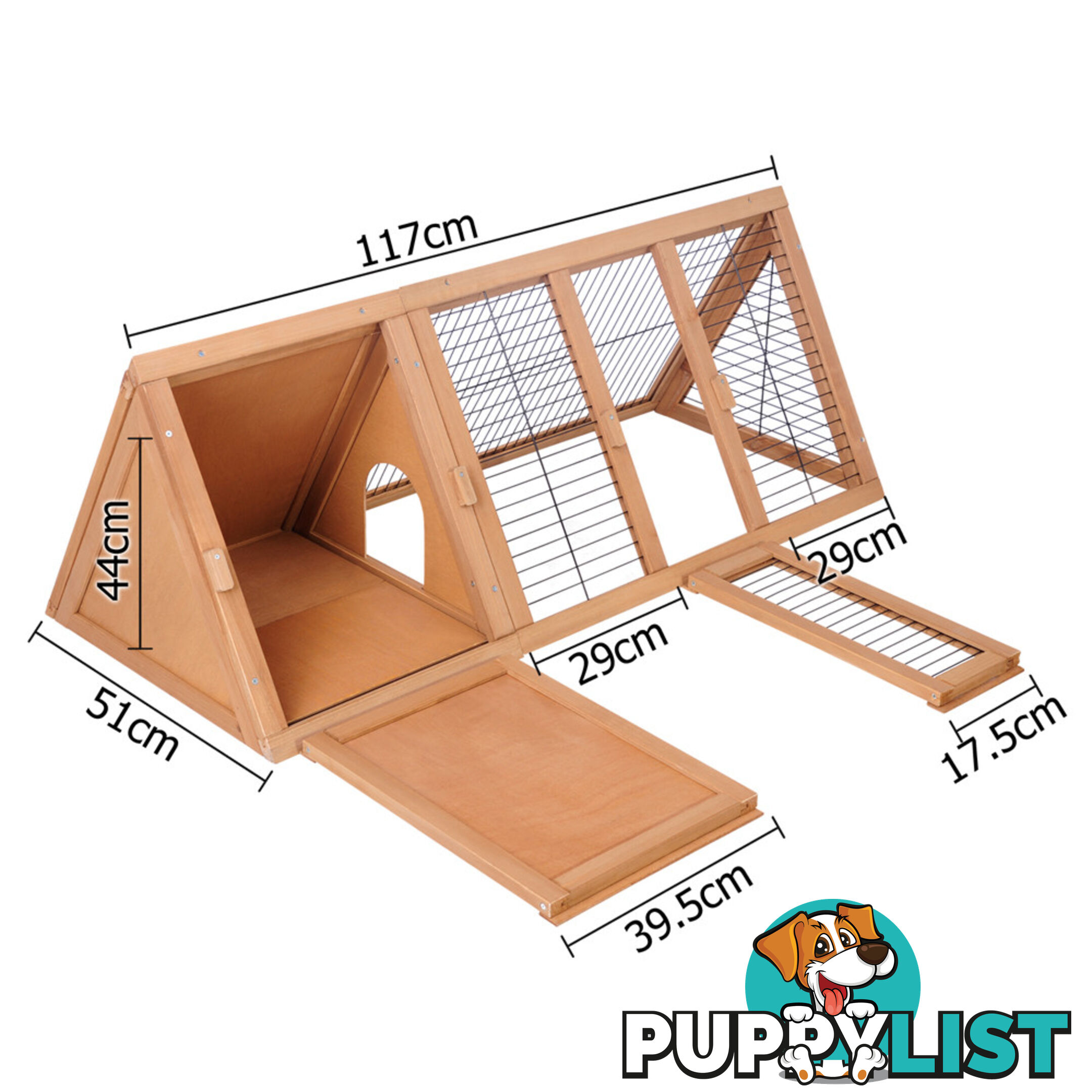 Rabbit Hutch with Hinged Lid