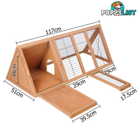 Rabbit Hutch with Hinged Lid