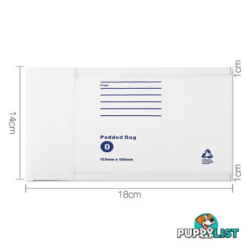 Set of 200 Bubble Padded Mailer Bag - 160mm x 230mm