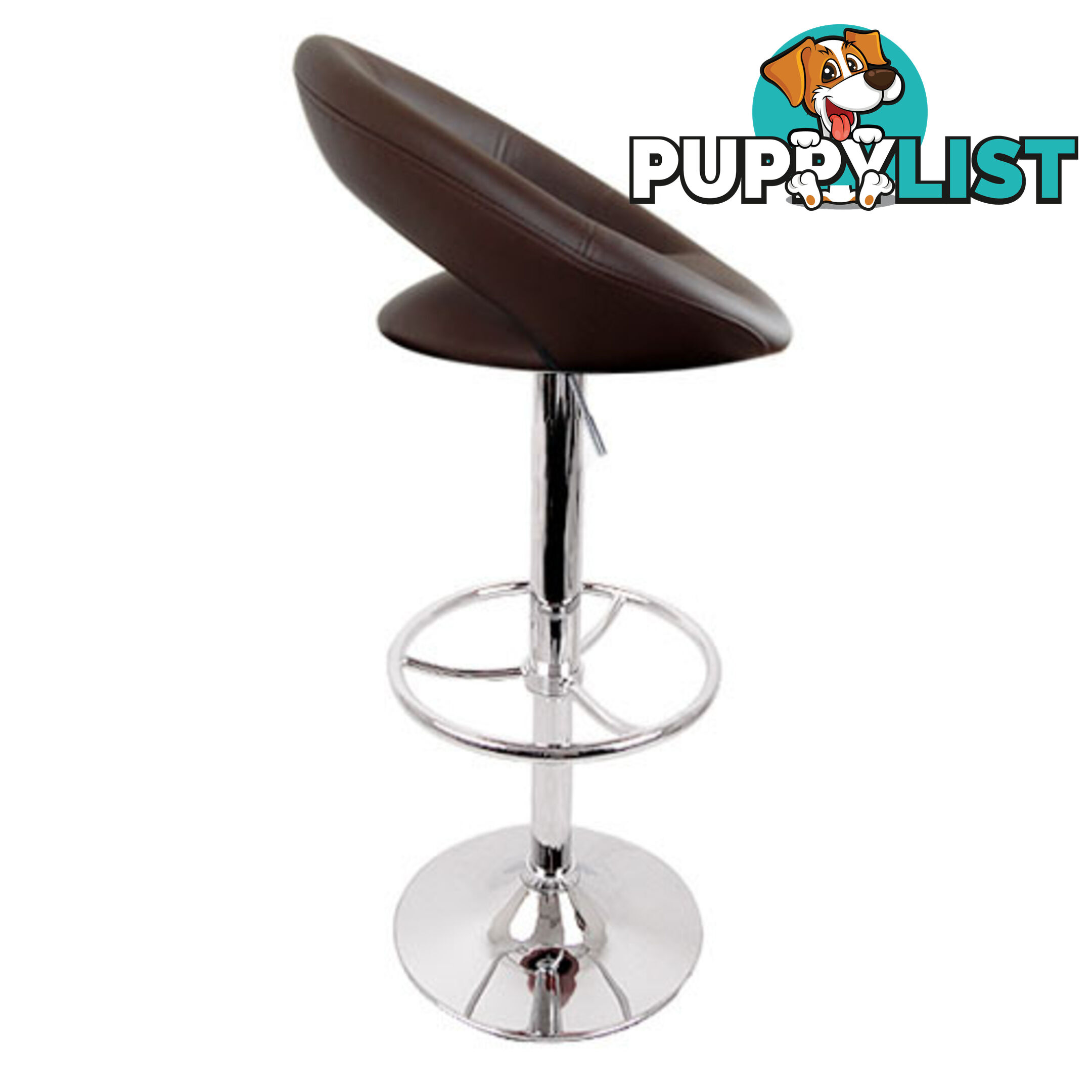 Set of 2 PU Leather Kitchen Bar Stool Chocolate