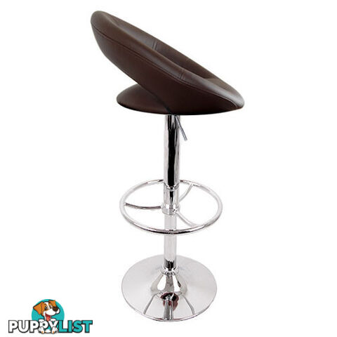 Set of 2 PU Leather Kitchen Bar Stool Chocolate