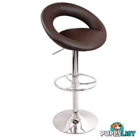 Set of 2 PU Leather Kitchen Bar Stool Chocolate