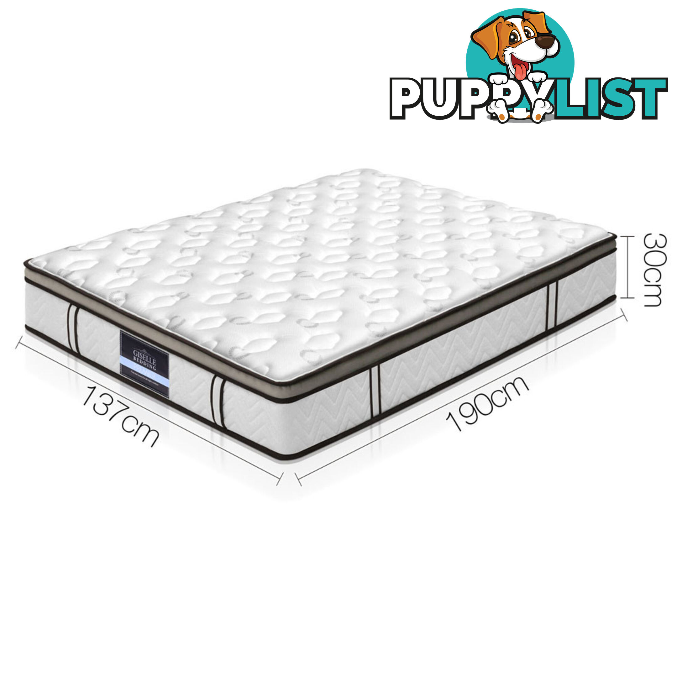 Latex Euro Top Pocket Spring Mattress Back Support Double