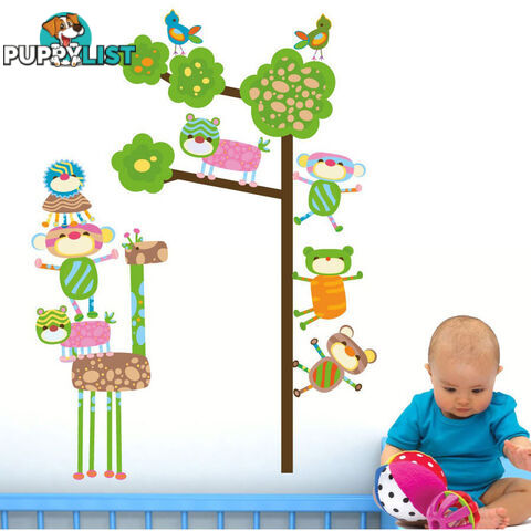 Large Size Funky Monkeys in a Tree Wall Stickers  - Totally movable