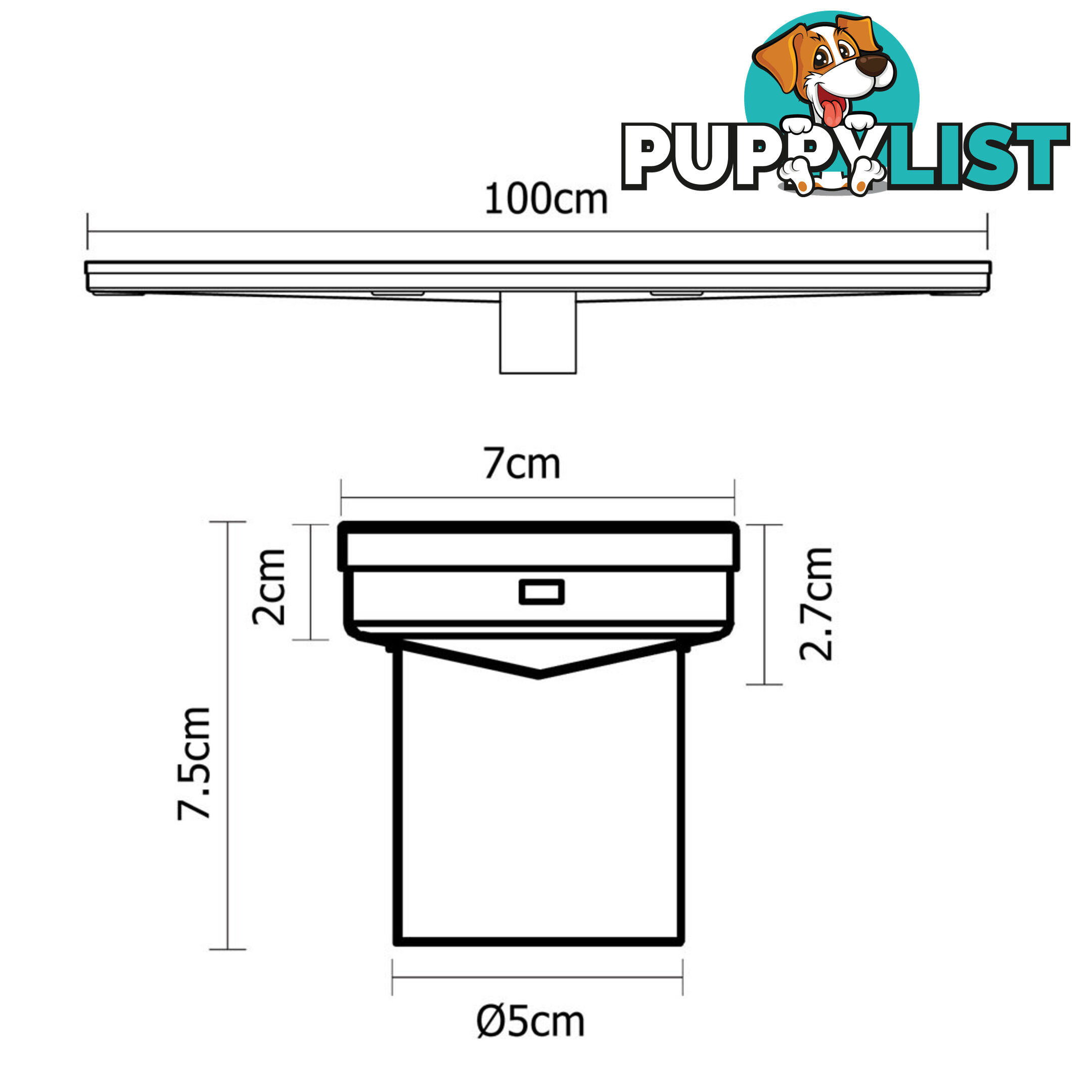 Tile Insert Stainless Steel Shower Grate Drain Floor Bathroom 1200mm