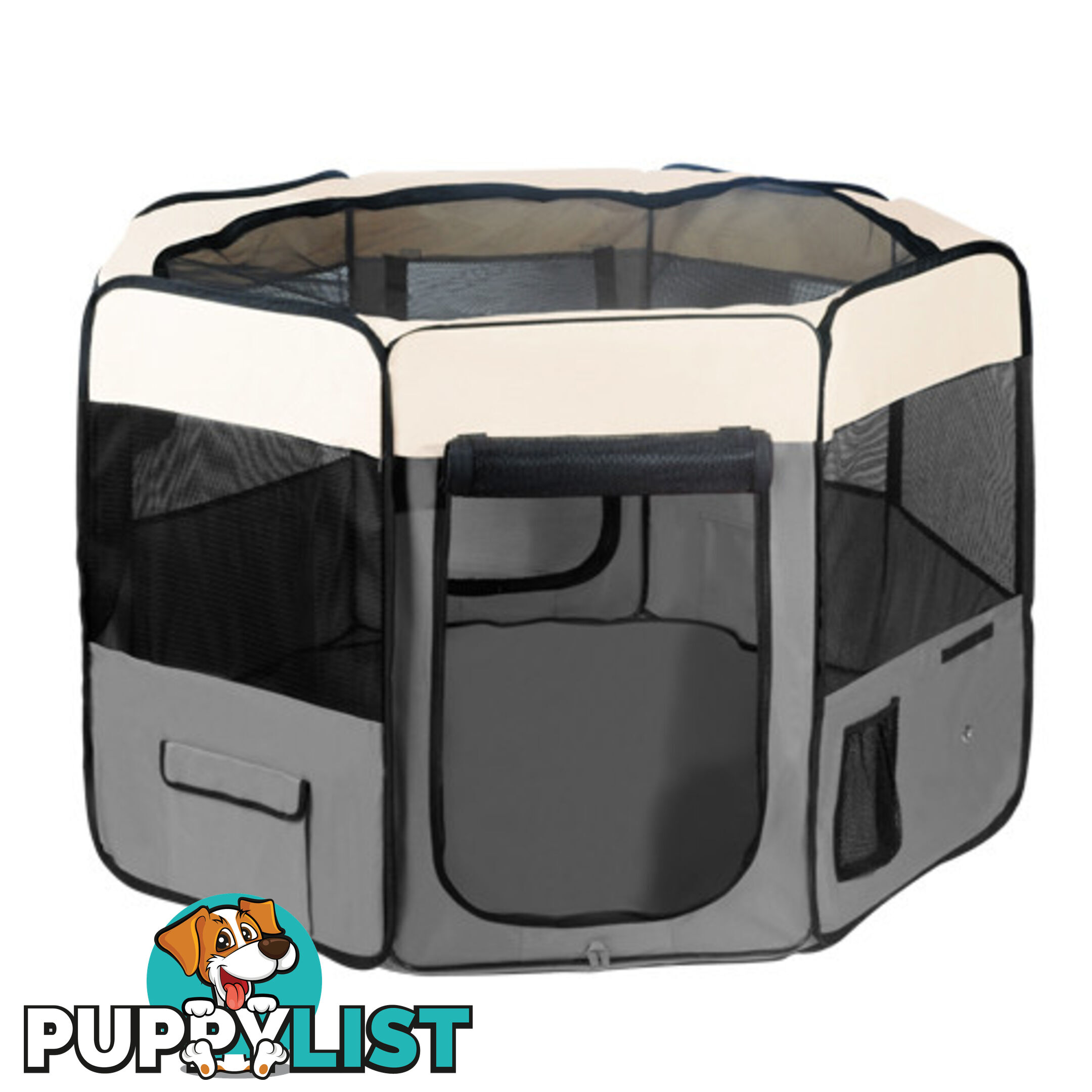 Pet Dog Puppy Cat Exercise Playpen Crate Cage Tent Grey