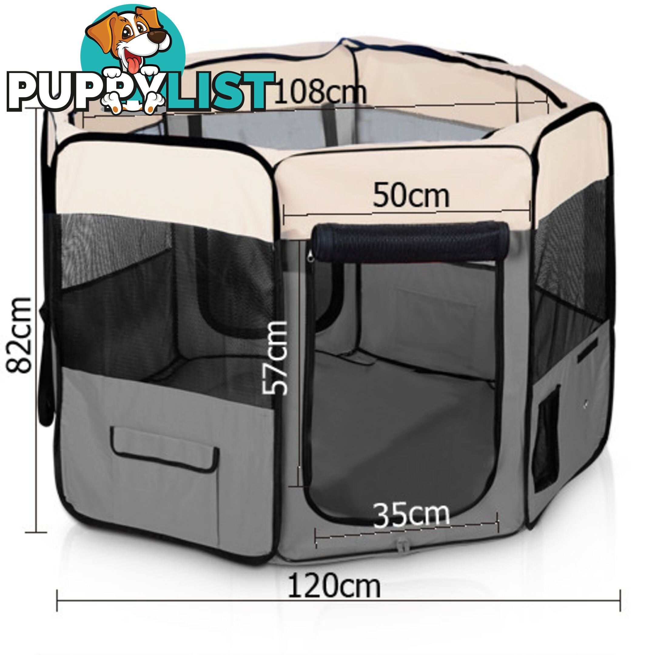 Pet Dog Puppy Cat Exercise Playpen Crate Cage Tent Grey