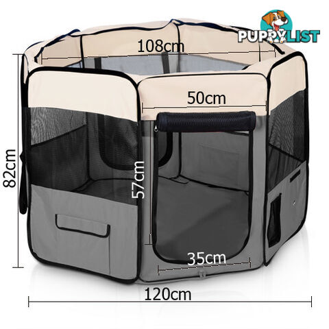 Pet Dog Puppy Cat Exercise Playpen Crate Cage Tent Grey