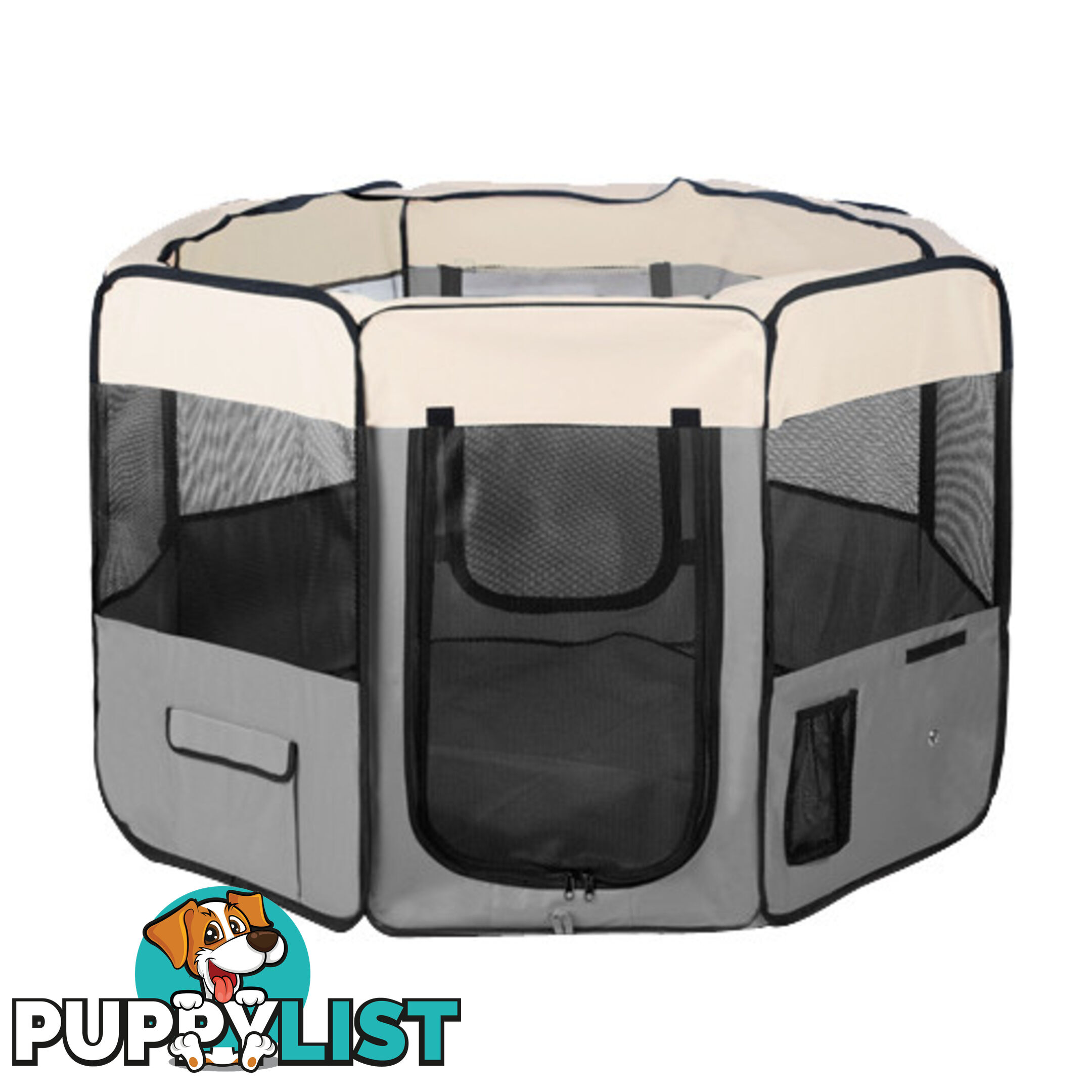 Pet Dog Puppy Cat Exercise Playpen Crate Cage Tent Grey