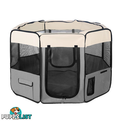 Pet Dog Puppy Cat Exercise Playpen Crate Cage Tent Grey