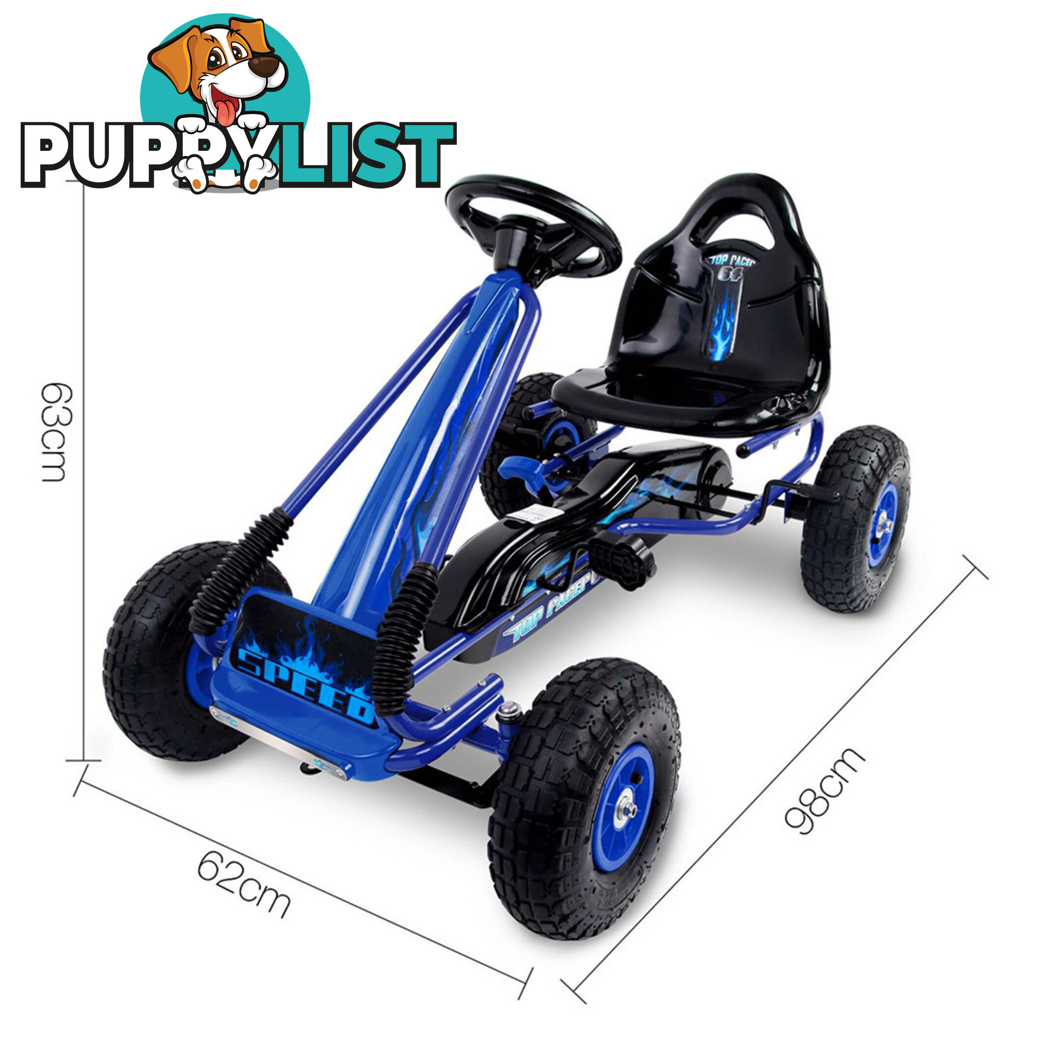 Kids Pedal Go Kart - Blue