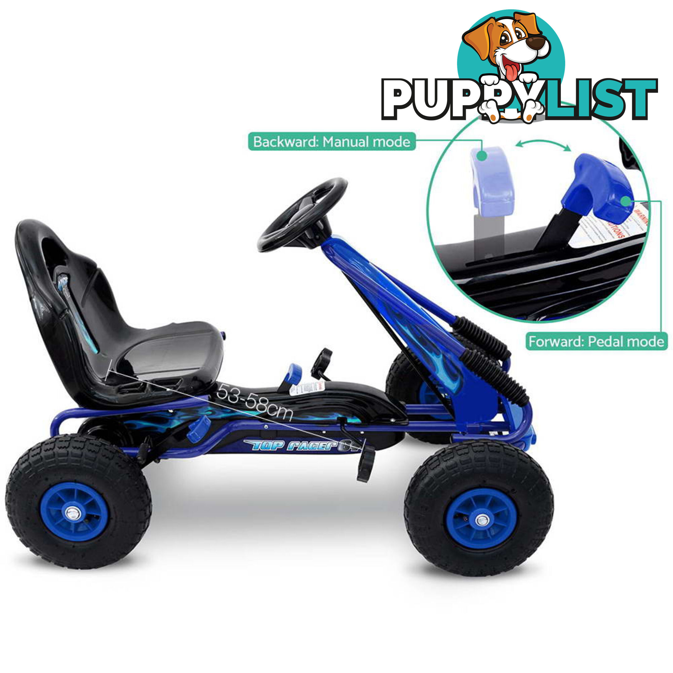 Kids Pedal Go Kart - Blue