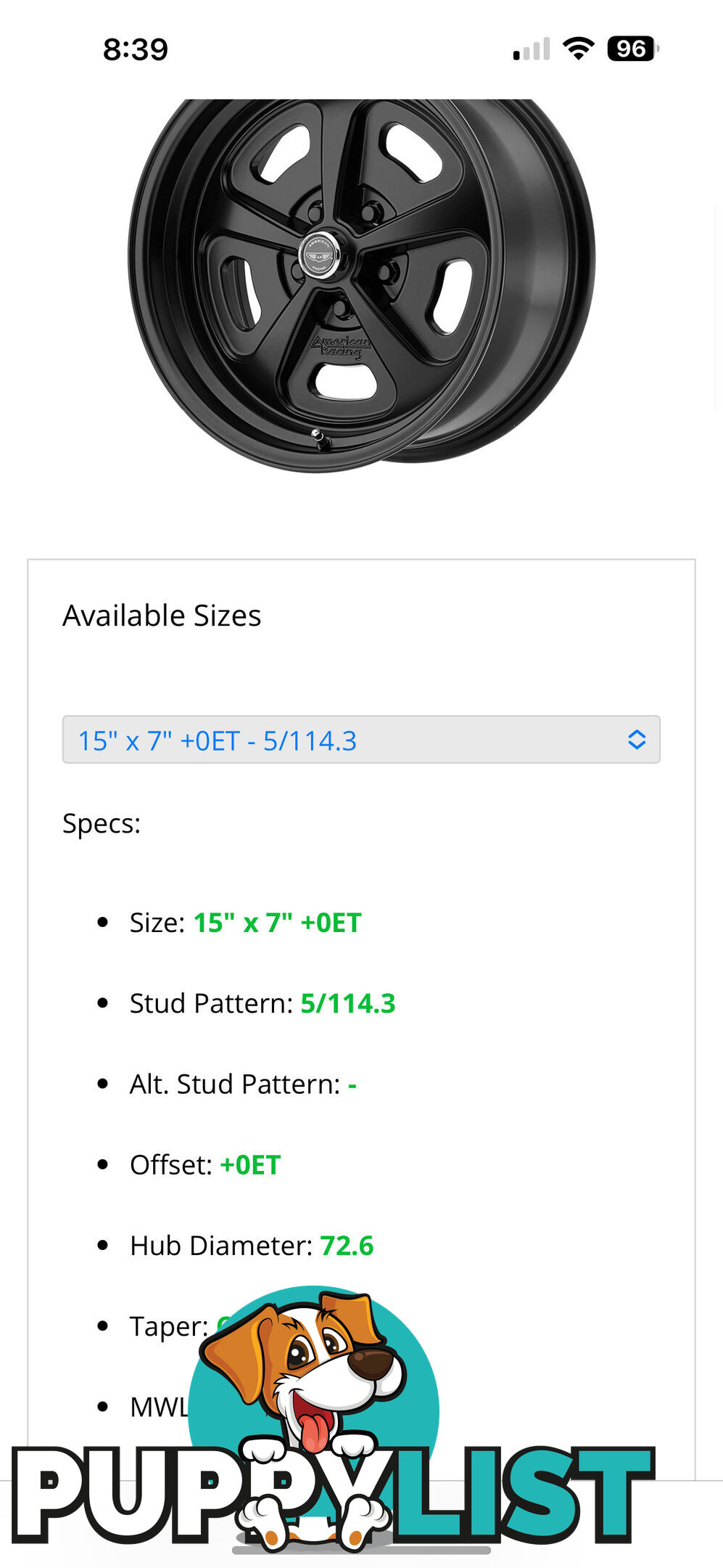 American racing wheels and tyres