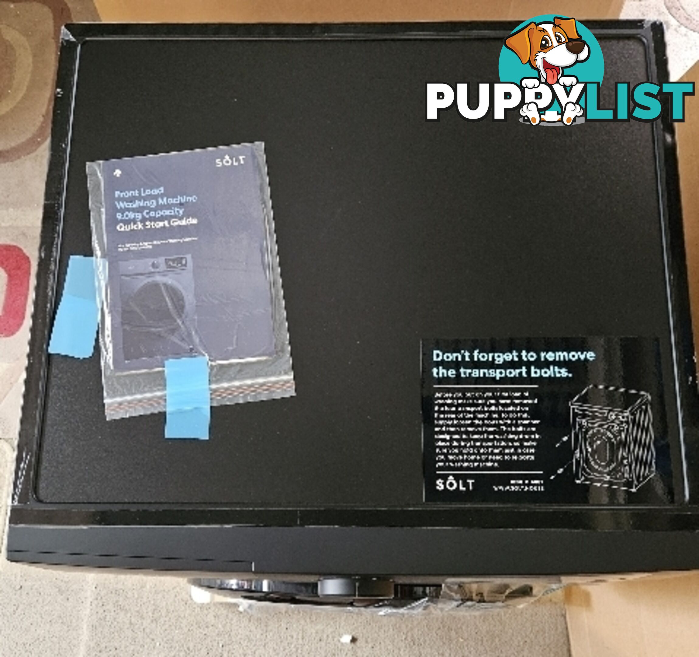 Washing machine Front Loader SOLT 9kg model GGSFLW900B Black NEW in Box