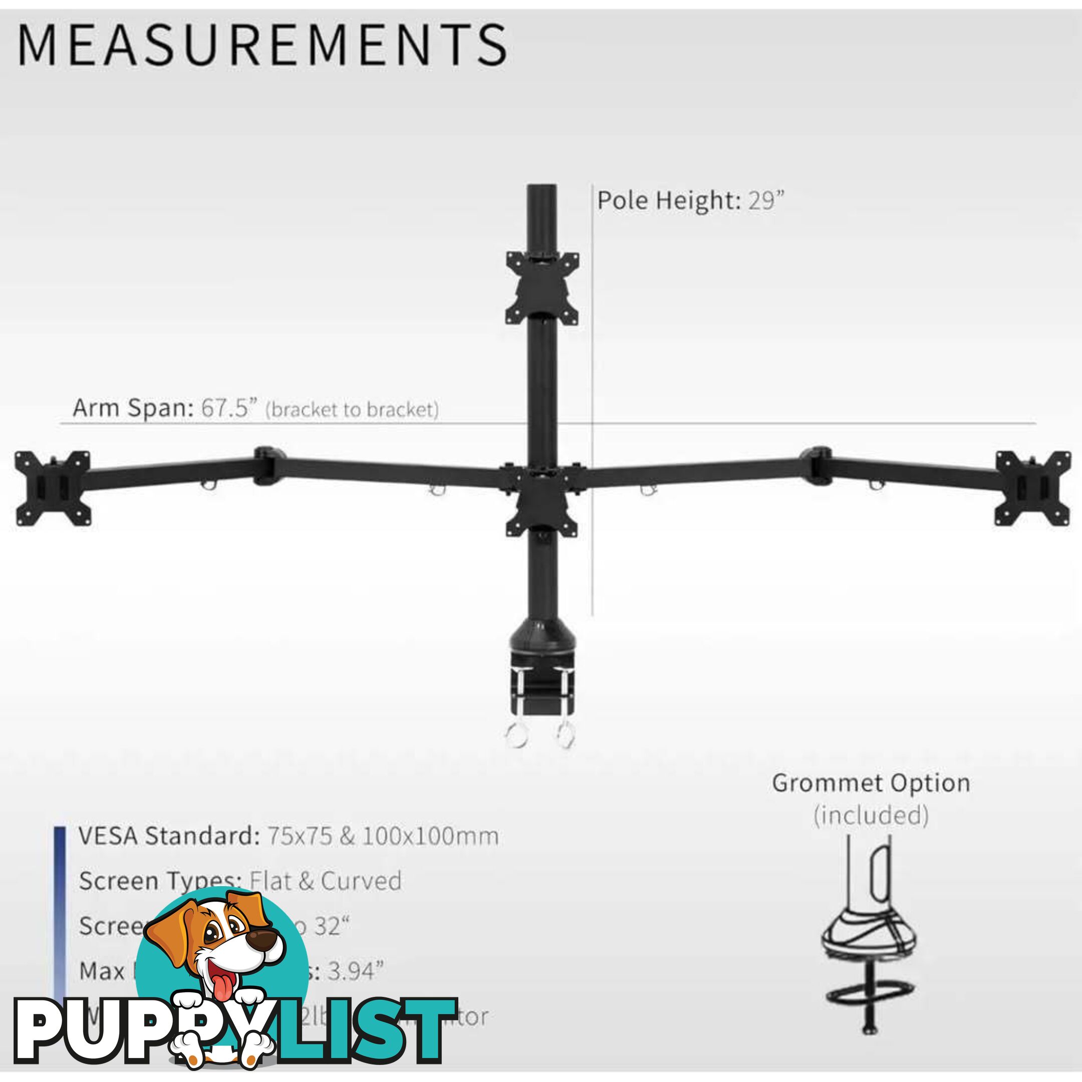 Quad Monitor LCD Mount