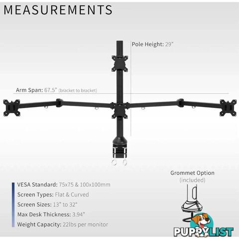 Quad Monitor LCD Mount