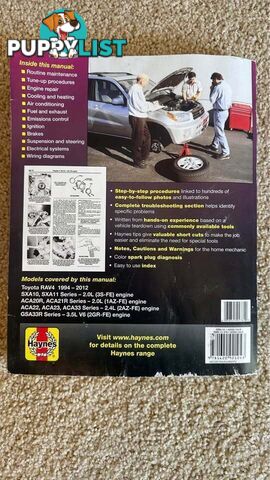 Haynes Manual Toyota RAV4 1994-2012