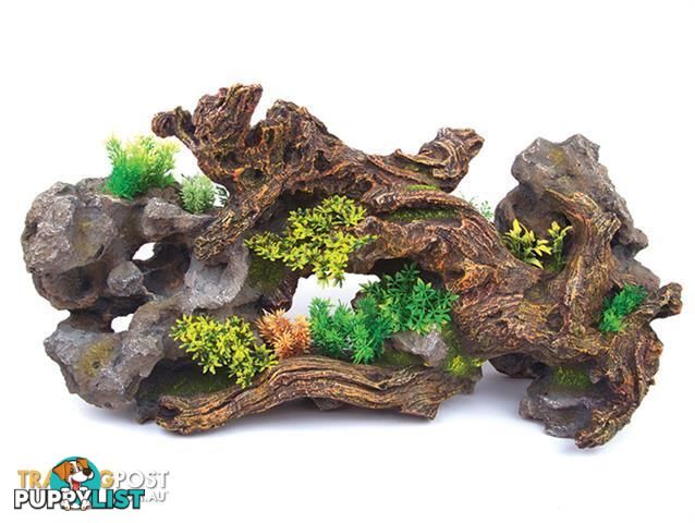 Kazoo Driftwood W/ Rock &amp; Plants - StockCode: S9J4V8