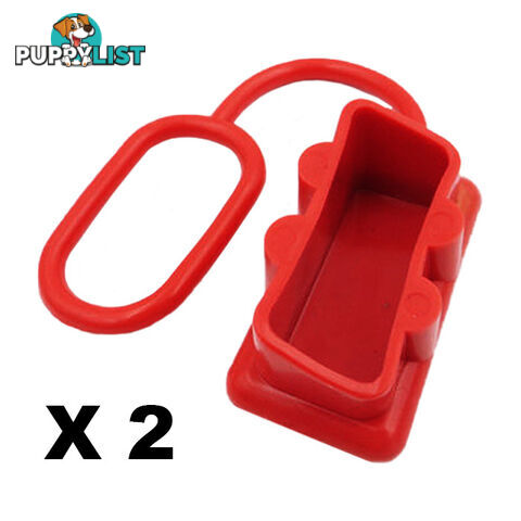 Dust Cap Red x 2 to Suit 50 Amp Anderson Plug Dual Battery 50a End Cap SKU - BB-50ampCapRedx2