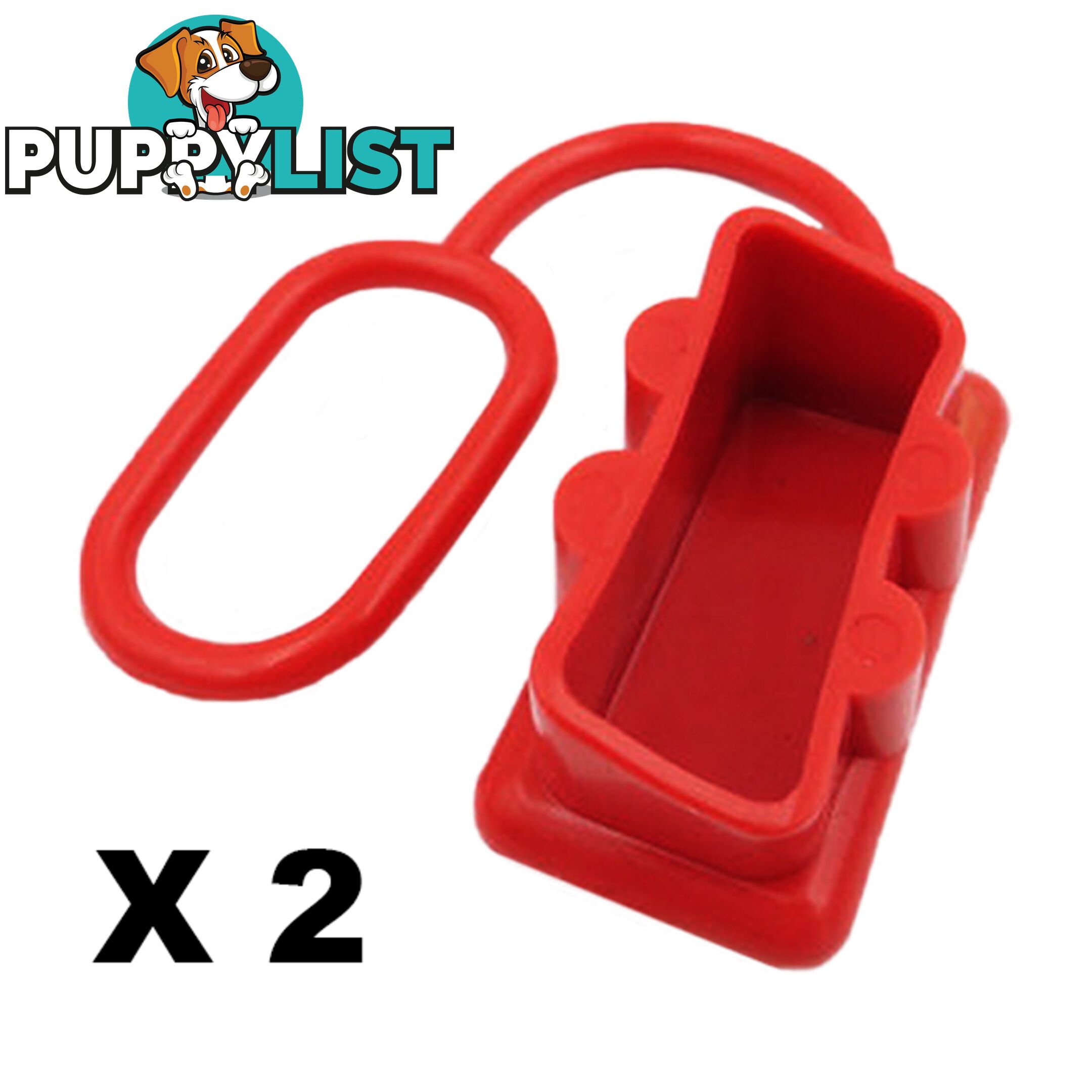 Dust Cap Red x 2 to Suit 50 Amp Anderson Plug Dual Battery 50a End Cap SKU - BB-50ampCapRedx2