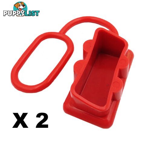 Dust Cap Red x 2 to Suit 50 Amp Anderson Plug Dual Battery 50a End Cap SKU - BB-50ampCapRedx2