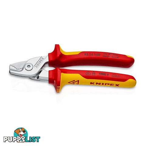 Knipex 1000V Stepped Wire and Cable Cutters up to 50mm2 Insulated SKU - 9516160