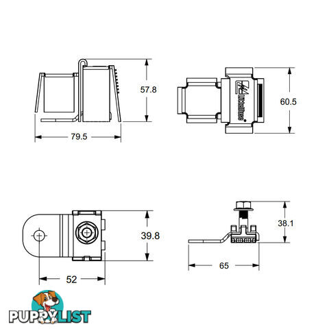 Littlefuse ZCase Fuse Battery Stud Mount Bars 1 Pole and Cover SKU - 0FHZ0211Z