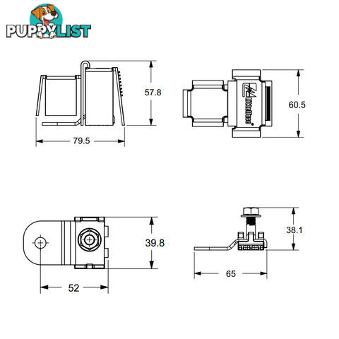 Littlefuse ZCase Fuse Battery Stud Mount Bars 1 Pole and Cover SKU - 0FHZ0211Z