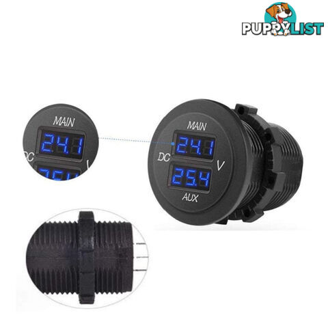 LED Digital Display Dual Volt Meter Gauge 6  - 30v SKU - DC-112