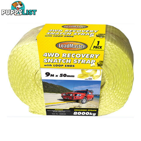 4wd Recovery Snatch Strap 9m x 50mm 8 tonne Breaking Strain SKU - LM40402