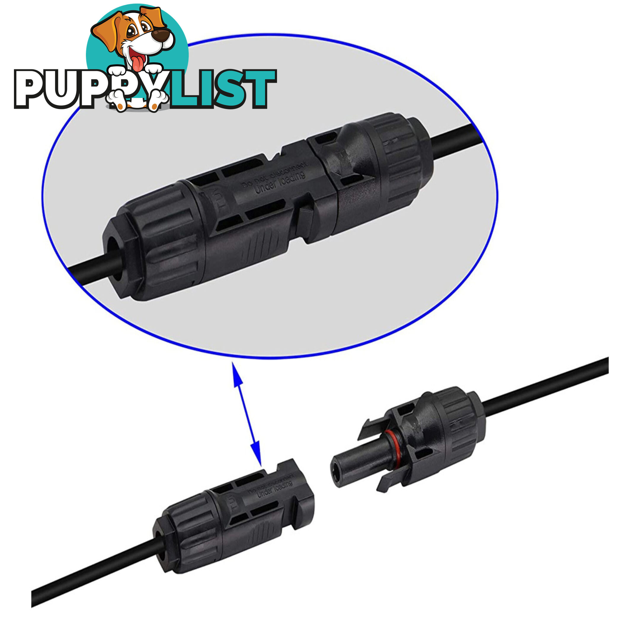 Blue Bar Solar Panel Connector Splitter 1pr Compatible with MC4 SKU - DC-10023