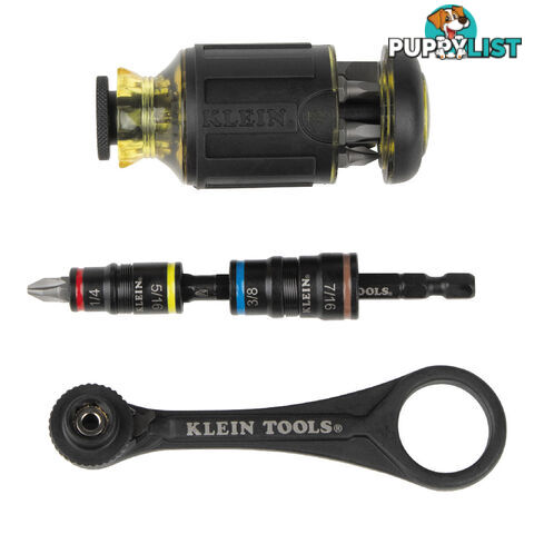 Klein Flip Socket, Mini Ratchet   Multi Bit Driver 3pc Set SKU - 85515HD