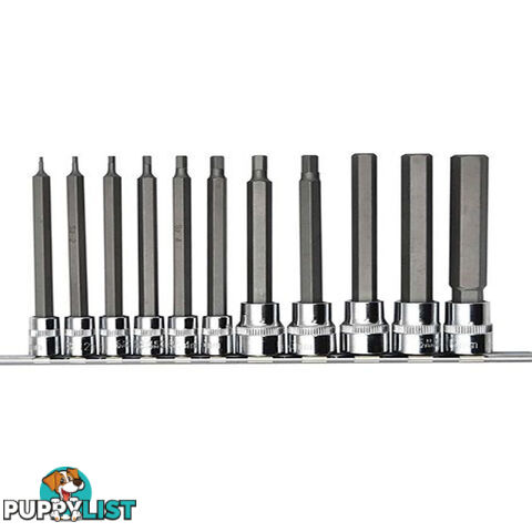 PK Tools Hex Bit Socket 1/4 "   3/8 "dr Metric Long Shaft 11pc Set SKU - PT11904