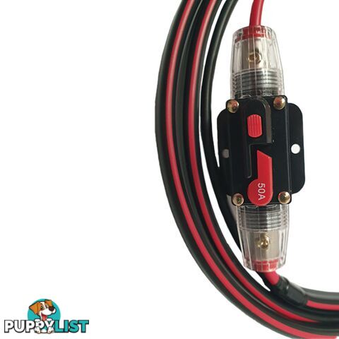 12v 50 amp Extension Lead 8 B S x 2m, 50a Resettable Fuse SKU - 8BSx2mFusedBattLug50ampAndo