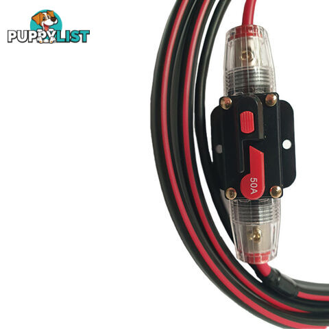 12v 50 amp Extension Lead 8 B S x 2m, 50a Resettable Fuse SKU - 8BSx2mFusedBattLug50ampAndo