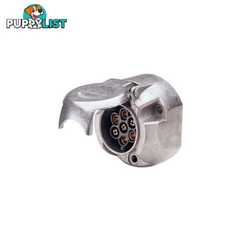 Narva 7 Pin Metal Round Large Trailer Socket Rating 30A at 12V SKU - 82062BL, 82062/25